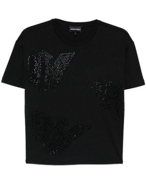 Emporio Armani Logo Cotton T-Shirt - Black