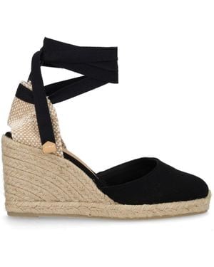 Castañer Castañer Cotton Leather Heel - Black