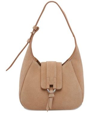 Hogan Wildleder-Mini-Tasche Mit Logo-Detail - Weiß