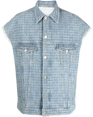 Givenchy Jeansweste Mit 4G-Muster - Blau