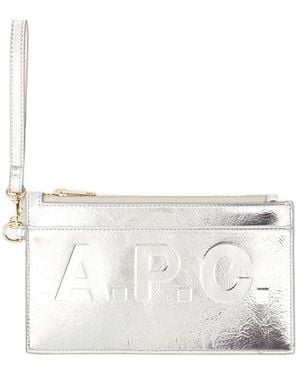 A.P.C. Market Clutche Synthetisch Zilver - Wit
