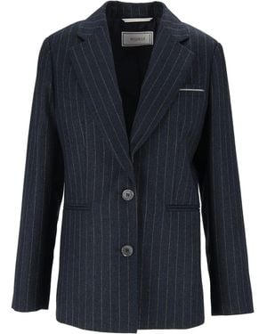 Peserico Pinstripe Tailored Buttoned Cuffs Blazer - Blue
