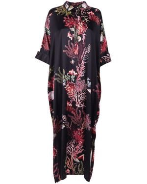 Shirtaporter Camisa A Porter Abito Lungo Caftano En Seta - Azul