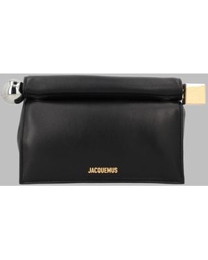 Jacquemus Clutch Bag Rond Carré Cow Leather - Gray
