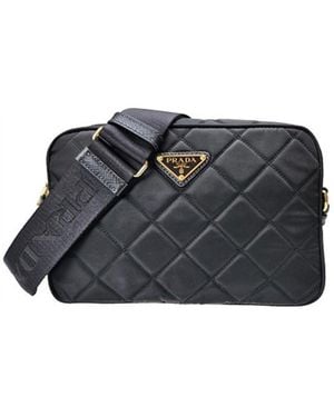 Prada Studierte Nylonkameratasche - Schwarz