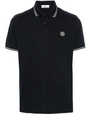 Stone Island Compass Patch Polo Shirt - Black