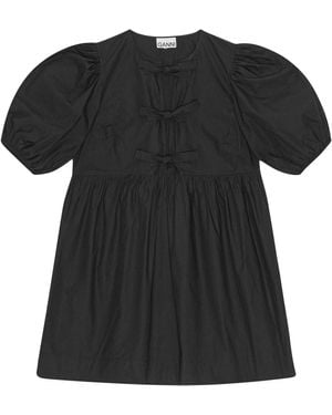 Ganni Cotton Mini Dress - Black