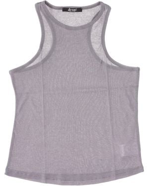 LA ROSE Light Jersey Cotton Cropped Tank Top - Gray