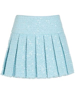 Alice + Olivia Mini-Plooirok Verfraaid Met Pailletten - Blauw