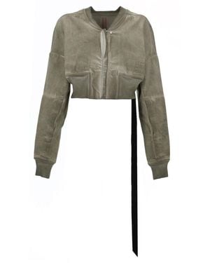 Rick Owens Denim "Flight" Bomber Jacket - Gray