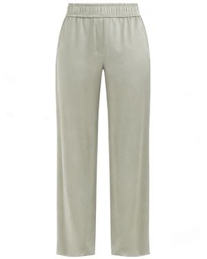 Brunello Cucinelli Silk Satin Track Trousers - Grey