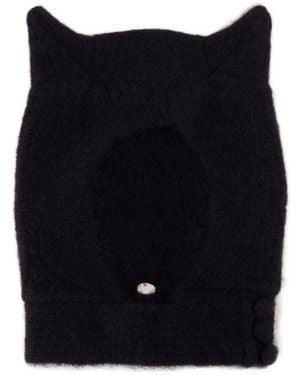 Coperni Gebreide Hoorn Beanie Hoed Wol Zwart