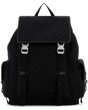 Gucci Canvas Backpack - Black