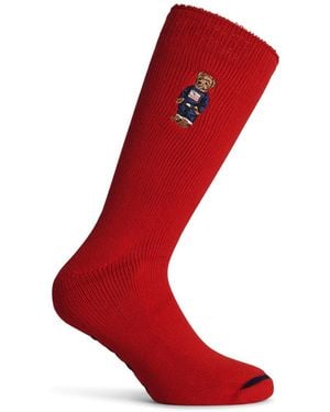 Ralph Lauren 'Bear' Cotton Socks - Red