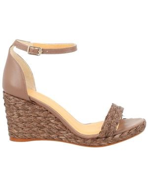 Castañer Castañer Leather Raffia Heel - Brown
