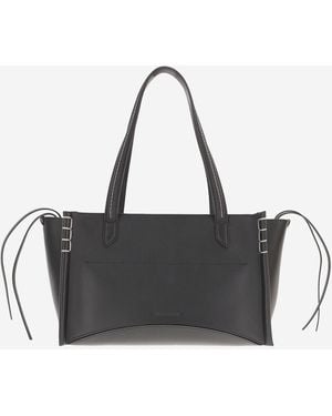 JW Anderson Elongated Loafer Cabas Leather Bag - Black