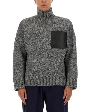 JW Anderson Chunky Knit Turtleneck Shirt - Grey