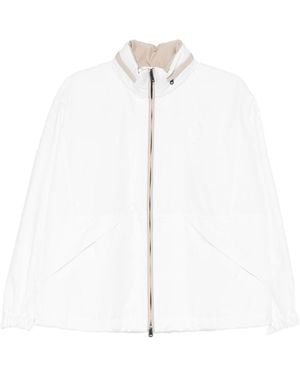 Brunello Cucinelli Zipped Blouson Jacket - White