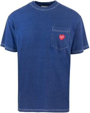 Carhartt T -shirt S/s Ingo Pocket Dark Blue - Blauw