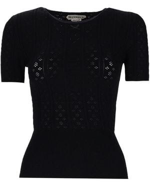 JW Anderson "Pointelle" T-Shirt - Black
