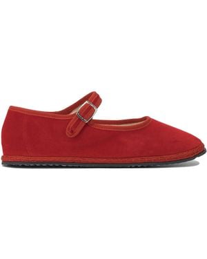 Vibi Venezia Velvet Ballerinas - Red