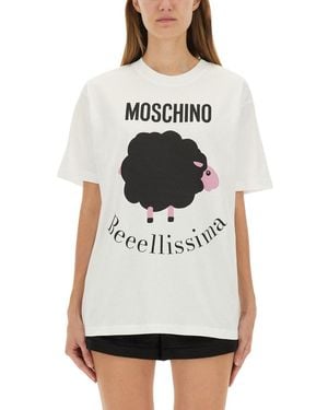 Moschino Relaxed-Fit Graphic Print T-Shirt - White