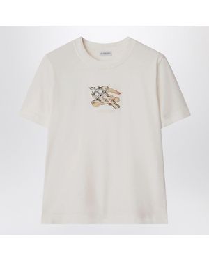 Burberry T Shirt With Ekd - White