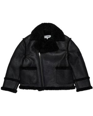 MM6 by Maison Margiela Shearling-Type Jacket With Teddy Details - Black
