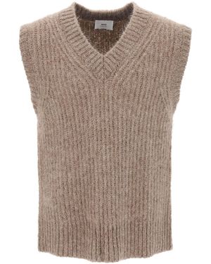 Ami Paris Ami Alexandre Matiussi mit Alpaka -Pullover Weste - Braun