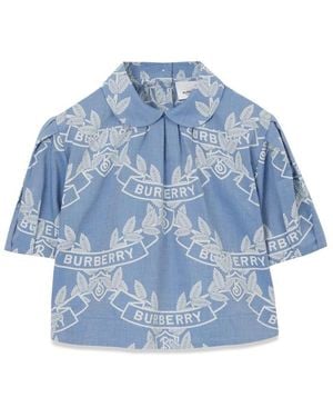 Burberry Puff Sleeves Polo Ada - Blue