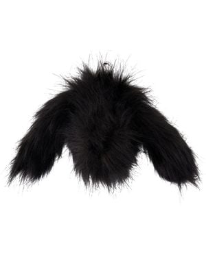 Simone Rocha Hare -portemonnee Faux Fur Black - Zwart
