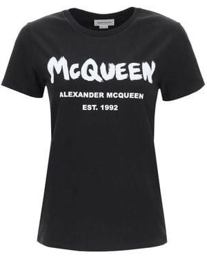 Alexander McQueen Solarised Skull Logo T Shirt in Black Lyst UK