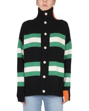 RIGHT FOR Turtleneck Cardigan - Green