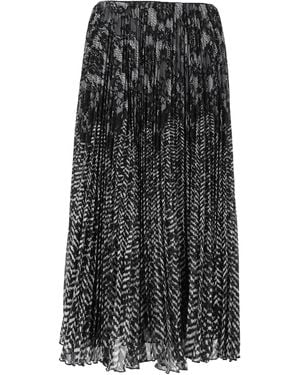 Ermanno Scervino Gonna Monochrome Pleated Midi Skirt - Black