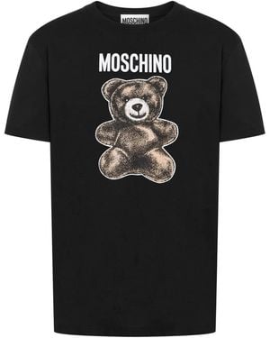 Moschino T -shirt Met Teddybeerprint - Zwart