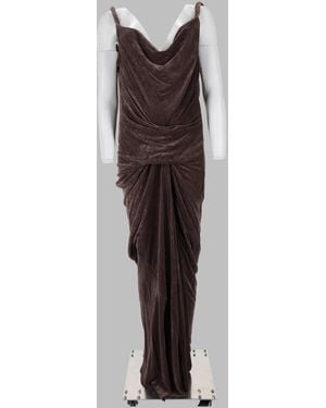 Rick Owens Rick Owens Draped Velvet Dress - Brown