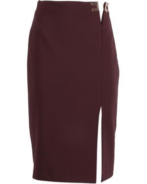 Elisabetta Franchi Burgundy High Waisted Buckle Mini Skirt - Purple