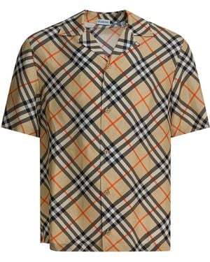 Burberry Check Oversized Silk Shirt - Multicolor