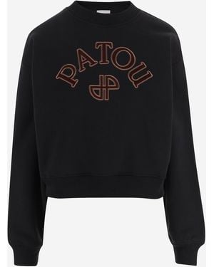 Patou Cotton Sweatshirt Logo - Black