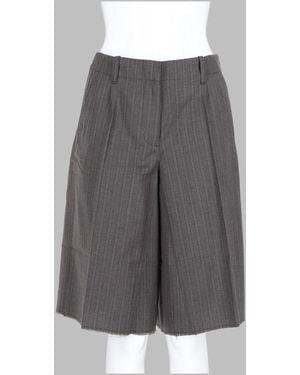 Our Legacy Phase Stripe Motion Wool-Cotton Shorts - Grey