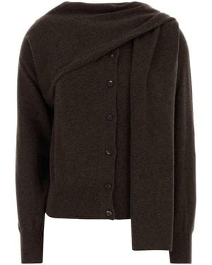 Ferragamo Asymmetric Button-Up Cardigan - Black