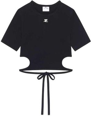 Courreges Cut-Out T-Shirt - Blue