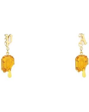Palm Angels Golden Metal Earrings - Multicolour