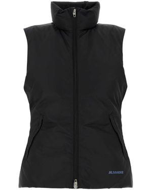 Jil Sander Down Vest 04 W Logo - Black
