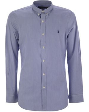 Polo Ralph Lauren Stretch Strited Poplin Shirt - Blu