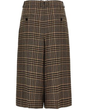 Saint Laurent Silk And Cashmere Culottes - Brown