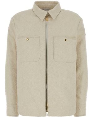 Moncler Ivory Boucle Down Jacket - Natural