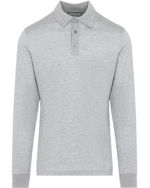 Canali L/S Knit Polo - Grau