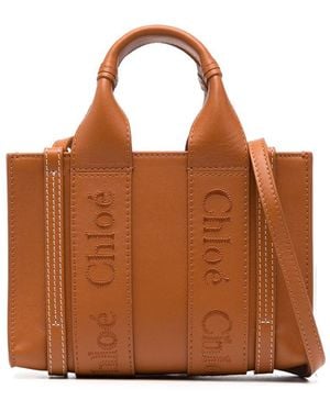 Chloé Woody Leren Shopper - Bruin