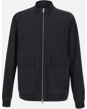 DUNO Schwarze Stretch-Wolljacke - Blau